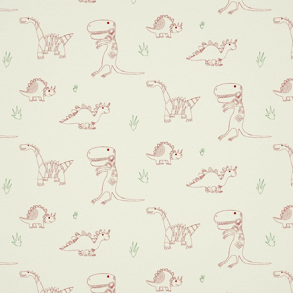 Jolly Jurassic Wallpaper 112654 by Harlequin in Strawberry Emerald Neutral